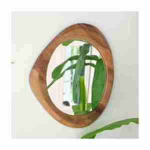 กรอบไม้ทรงกลมสำหรับตกแต่งกระจกขนาดใหญ่ทำด้วยมืองานฝีมือในอินเดีย - Product Image 4