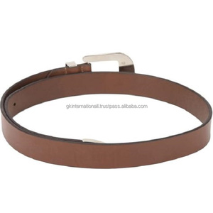 Cinturón informal de cuero genuino para hombre, cinturón de diseño vaquero Vintage elegante en todos los tamaños personalizados con hebilla de diseñador de tres piezas libre de níquel - Product Image 1