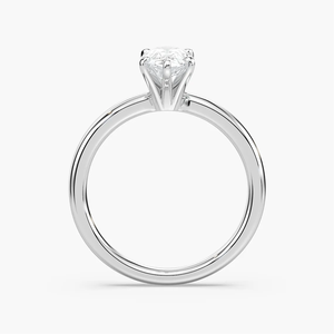 Bague de fiançailles en diamant de laboratoire taille poire allongée de 1,00 carat, sertie en solitaire, or massif 14 carats, bague de mariée classique pour femmes - Product Image 3