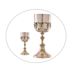 Premium Silver-Plated Brass <b>Goblet</b> | Golden Finish Decorative Chalice | Elegant Home Decor & Festive Gifting Tableware Set - Product Image 1