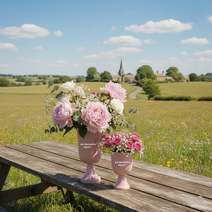 Vase moderne nordique rose pâle en acier inoxydable écologique, pot de fleurs couleur or rose pastel doux, centre de table romantique pour mariage - Product Image 3