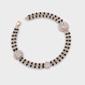 Pulsera Kada Mangal Sutra de Doble Halo con Diamantes Cultivados en Laboratorio, Bañada en Rodio en Oro Amarillo/Blanco/Rosa de 14 Quilates - Product Image 6