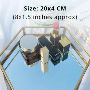 Plateau de courtoisie hexagonal de conception classique de haute qualité Installation de type debout en laiton en verre à un niveau pour plateaux de rangement - Product Image 3