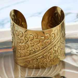 Brazalete de latón crudo de 69mm, brazalete de incrustaciones, brazalete de canal en blanco, pulsera ancha hecha a mano, latón crudo - Product Image 3