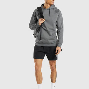 Sudadera con Capucha y Cremallera para Hombre, Personalizada con Logotipo, Corte Regular, Color Gris Sólido, Diseño con Bolsillos, Estilo Urbano - Product Image 3