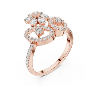 Bague en or jaune 14 carats avec diamant rond de laboratoire pour femmes |   Cadeau d'anniversaire |   Nouveau diamant cultivé - Product Image 4