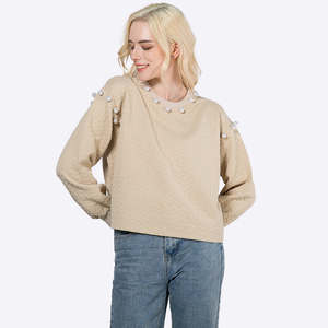 Jersey personalizado para mujer, sudadera, fabricantes de ropa, suéter de moda, sudaderas con capucha, adorno de perlas de manga larga, envío DDP - Product Image 4