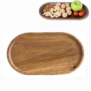 Ensemble de plateaux en bois tendance de couleur acacia naturel avec forme rectangulaire et design rustique idéal pour servir et afficher - Product Image 2
