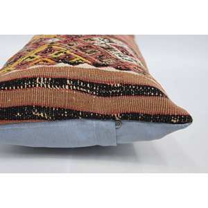 Oreiller en laine de Bohème multicolore 12x24 pouces Patchwork Kantha Coussin décoratif Vintage Brodé Imprimé Tissé pour le sol de la maison - Product Image 5