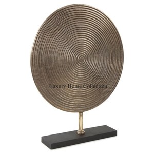 Juego de 2 llamativas esculturas de metal pulido brillante plateado de aspecto lujoso con soporte y base de color negro de proveedor indio - Product Image 2