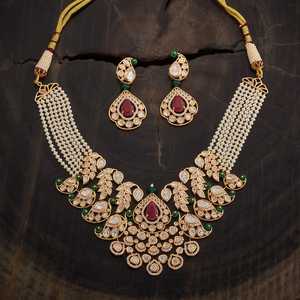 Kundan Necklace 164012 Elegant <b>Wedding</b> <b>Accessory</b> - Product Image 1