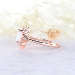 Fantastique opale éthiopienne pierres précieuses luxe nouveau Design or massif bagues fines avec bague en diamants véritables - Product Image 3