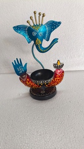 Custom Made Engraved Metal Ganesh Tea Light Holder with Custom Color Spiritual Artistic Design for Home Decoration Gift - Product Image 6