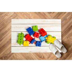 Tapis colorés en blocs de construction, tapis pour chambre de garçon, tapis imprimé, tapis en chenille - Product Image 5