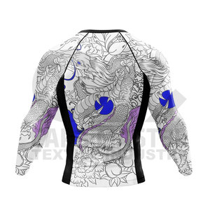 Camiseta de Compresión de Manga Larga para Hombre, con Estampado Digital, Transpirable, de Secado Rápido, Patrón Azul, Poliéster/Nailon, Care Master - Product Image 3