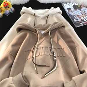 Logotipo personalizado de alta calidad de gran tamaño puff de impresión 3D en relieve crop mujeres unisex Sudadera con capucha kinted Sudadera con capucha - Product Image 3