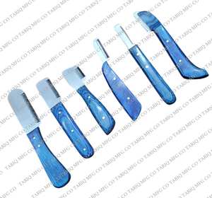 TARIQ MFG CO, herramientas profesionales para el cuidado de mascotas, 6 uds., cuchillos peladores para el cuidado de perros con hoja de acero inoxidable y mango de madera - Product Image 4
