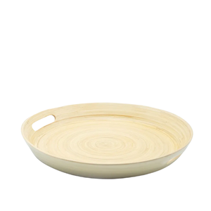 Plateau de service en bambou personnalisé écologique Plats de dîner en bois naturel Ensemble d'assiettes à dessert durables et durables - Product Image 1