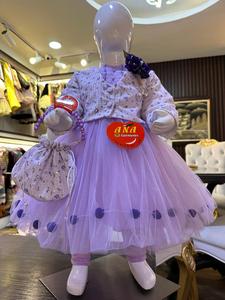 2024 Latest Cotton Baby Dress Designs Floral Pattern Wedding Style for Children in Spring Decorated Beautiful Flowers <b>Net</b> <b>Fabric</b> - Product Image 2