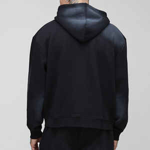 Nouveau design personnalisé de haute qualité blanc Vintage Sunfade lavé surdimensionné à capuche en détresse lourd sweat à capuche zippé pour hommes - Product Image 5