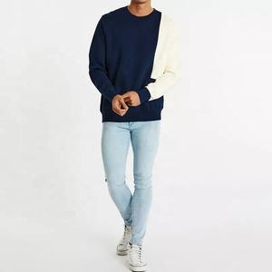 Pull surdimensionné Hip Hop personnalisé, sweat-shirt français en éponge à la mode avec blocs de couleurs et col ras du cou - Product Image 3