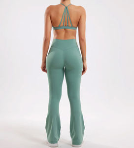 Women's 2 Piece Workout Set Padded Sports Bra & High Waist <b>Flare</b> <b>Leggings</b> Yoga Set Athletic Gym Stretchy Sports Bra <b>Leggings</b> Set - Product Image 6