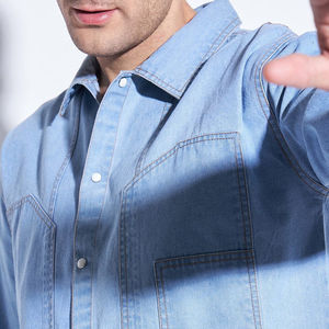 Ensemble de costumes en denim tissé pour hommes, style décontracté, veste en denim boutonnée et pantalon en jean, mode streetwear automne - Product Image 5