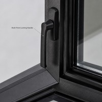 Fenêtre en aluminium à rupture de pont thermique, résistante aux vents forts, structure renforcée, double vitrage de qualité côtière