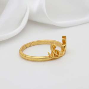 Anillo de asta de alce con corte de caradón para mujer, anillo de latón, joyería de moda, accesorios al por mayor para hombres, accesorios rellenos de oro de 18K - Product Image 6