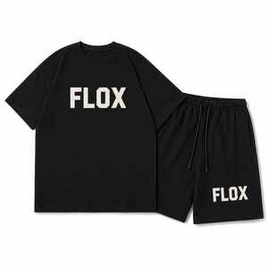 Conjunto de Camiseta y Pantalones Cortos Extra Grandes Personalizados, 250 GSM, Algodón, Estilo Urbano, Marca Privada OEM - Product Image 2