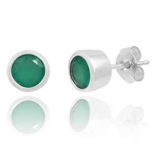 Best selling classic simple <b>earrings</b> 925 <b>sterling</b> <b>silver</b> green onyx natural gemstone <b>stud</b> <b>earring</b> for ladies and girl <b>earrings</b> - Product Image 1