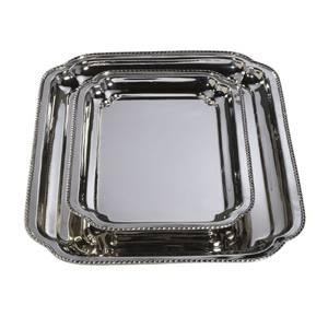 Luxury Metal Silver Plated Stainless Steel Square Serving <b>Tray</b> Eco-friendly Dishwasher Safe <b>Food</b> Safe for Hotel Restaurant Use - Product Image 5
