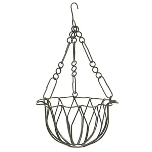 Jardinière murale ronde en métal pour la décoration du jardin, meilleure qualité, en fer noir, paniers suspendus pour plantes fleuries - Product Image 1