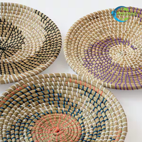 Meilleure vente!!! DÉCOR DE PANIER DE COUPE MURALE TISSÉ À LA Main Durable du Vietnam-Sets de Décoration Murale de Style Boho