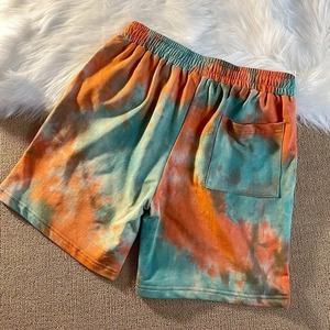 Diseñe sus propios pantalones cortos Hip Hop de color sólido con lavado de piedra para hombre, pantalones cortos desgastados, pantalones de chándal lavados con ácido para correr de calle para hombre - Product Image 5