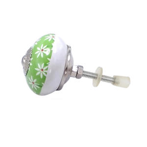 Vente chaude vert clair fleur boutons en céramique tiroir armoire poignée tire pour cuisine armoire commode et salle à manger-CK 558 - Product Image 2