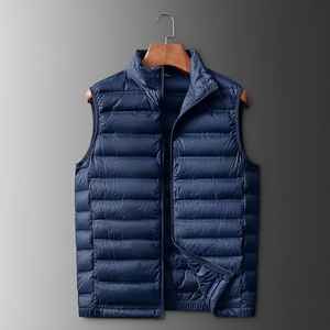 Logo personnalisé hommes col montant toile gilet bouffant fermeture à glissière gilet avant pour les activités de plein air coton matériel - Product Image 3