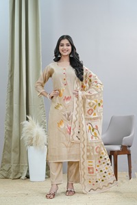 Neeta Creation Premium Cotton Women's Casual Kurti Set <b>Three</b> Piece-Soft Fabric with Matching Dupatta & Pant All Seasons - Product Image 5