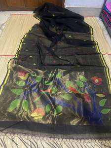 Puro rasome moslin jamdani Achol Jori paithani. Sari hecho a mano - Product Image 3