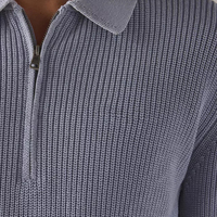 Pull à col rond personnalisé Pull classique à col polo en coton avec demi-fermeture éclair pour hommes Style Preppy Tricot à manches longues avec quart de fermeture éclair