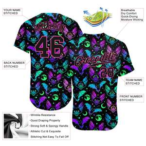 Camisetas de Béisbol Azules Sublimadas Personalizadas de Primera Calidad, Transpirables, Unisex para Adultos, con Cuello Redondo y Botones, Tallas Grandes, Servicio OEM - Product Image 3