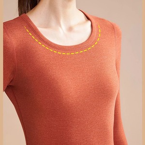 Ropa interior térmica de algodón Traje de mujer Leggings térmicos Cuello en V Encaje Calzoncillos largos Ropa térmica de mujer - Product Image 3