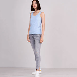 Camiseta sin mangas de gimnasio Simple y Sexy para mujer, camiseta recortada ajustada, último diseño, tallas XS a XXL, venta al por mayor para Fitness - Product Image 5