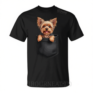 T-shirt Yorkshire Terrier Puppy in Your Pocket pour les amoureux des chiens, produit promotionnel - Product Image 2