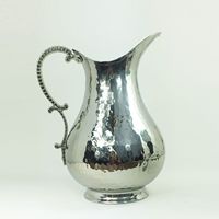 Carafe en cuivre martelé à la main de style ottoman pour le service des boissons, écologique, couleur nickel, 1-2 litres