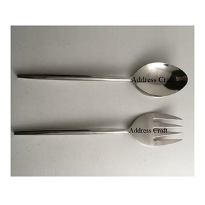 Juego de servidor de ensalada de acero inoxidable 18/8 pulido mate, utensilios de cubiertos personalizados para uso doméstico o hotelero, herramientas de servicio para vajilla - Product Image 2