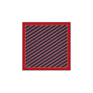 Pañuelo de Moda a Cuadros de Sarga de Algodón y Seda Azul Marino - Product Image 1