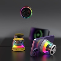 Enceinte portable sans fil RVB colorée pour fêtes en extérieur avec chargeur magnétique pour téléphone et son Hi-Fi