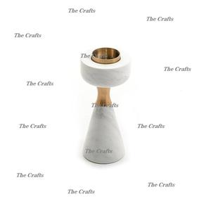 Ensemble de deux bougeoirs en marbre et en métal de tailles différentes pour la décoration d'hôtel et de mariage - Product Image 3