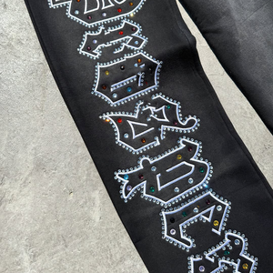 Survêtement personnalisé 100% coton French Terry sérigraphié à capuche et pantalon de survêtement ensemble survêtements vieillis à l'acide avec patch pour hommes - Product Image 3